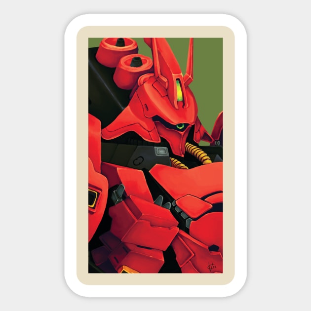 MSN-04 Sazabi - Char's Counterattack Sticker by vdrawsrobots